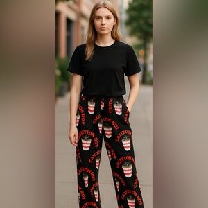 Black and Red Maruchen Ramen Sleep Pants! Size M. Have fun with your friends!